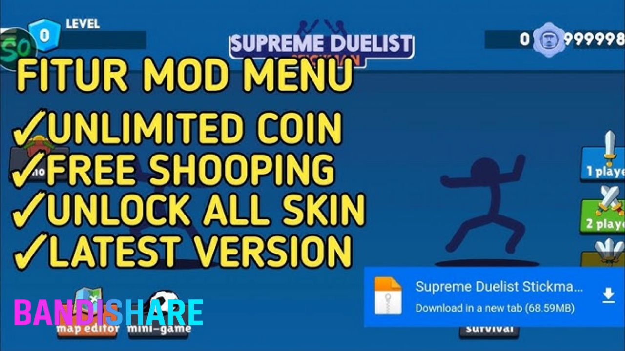 Tải Hack Supreme Duelist Stickman (Full Tiền, Max Level) v4.0.5 Trải Nghiệm Tính Năng MOD Trong Hack Supreme Duelist Stickman