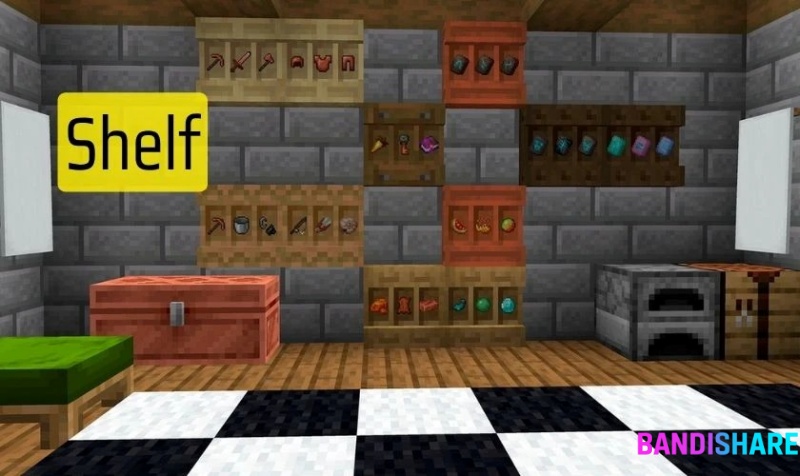 Tải Minecraft 1.21.111 Apk Tiếng Việt Dành Cho Android Bản Mới Nhất Đa Dạng Hóa Kệ Trang Trí Từ Nhiều Loại Gỗ Khác Nhau
